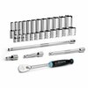 Capri Tools 3/8 in. Drive Master 6-Point Chrome Socket Set, 5/16 to 1 in., with Extension and Ratchet, 29-Piece CP12320-29S-SET